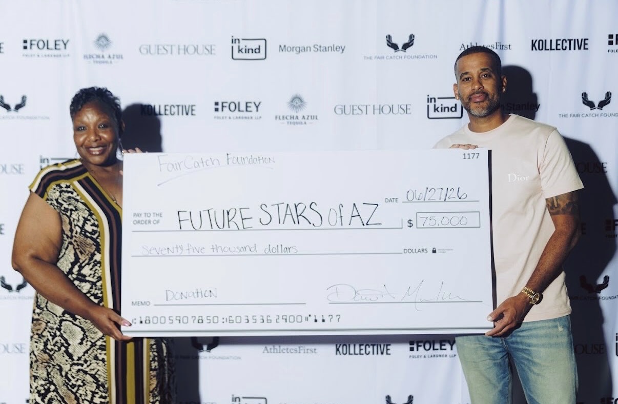 The Fair Catch Foundation presenting a $75,000 grant to Future Stars of AZ.